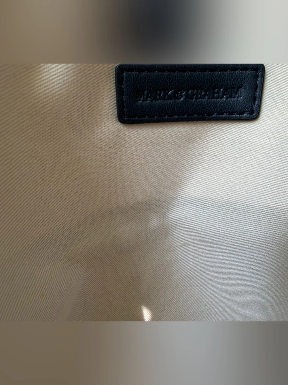 Mark & Graham Navy soft faux Leather Laptop Sleeve